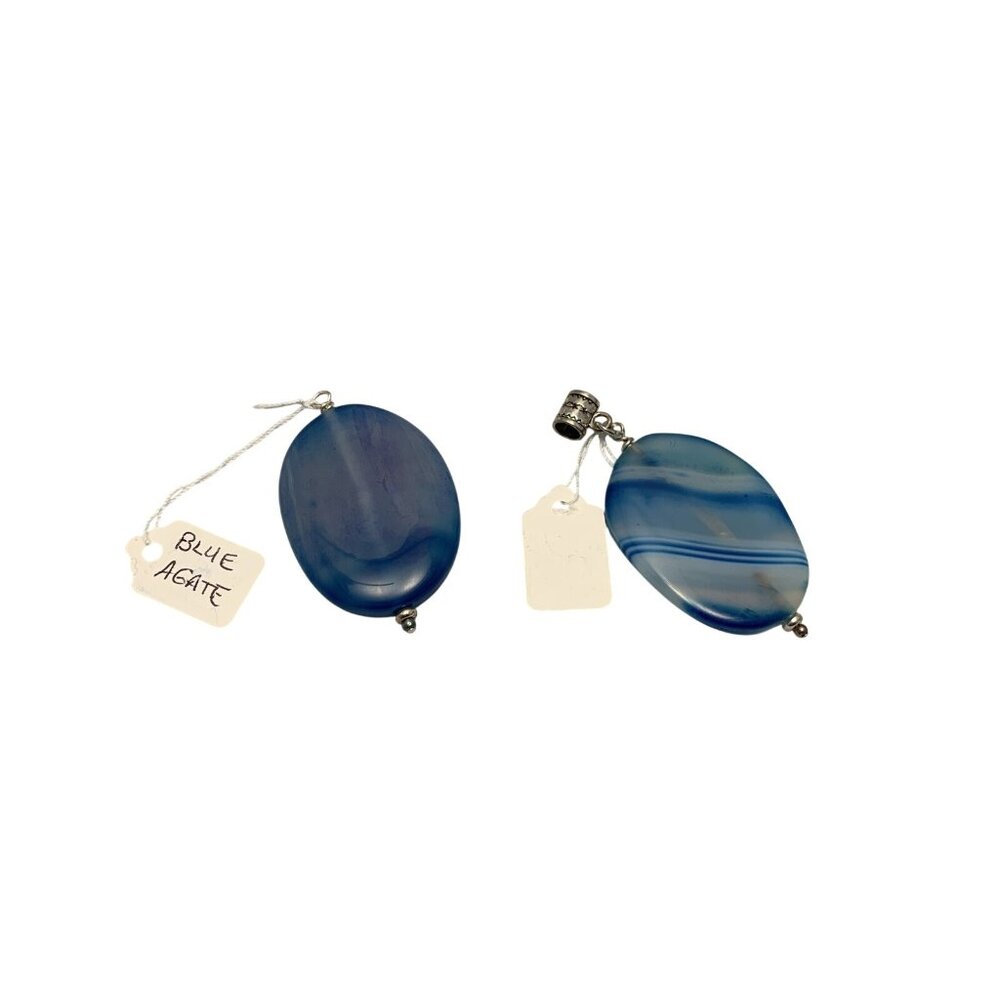 Lot Of 2 Blue Agate Pendants (2011)